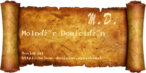 Molnár Domicián névjegykártya